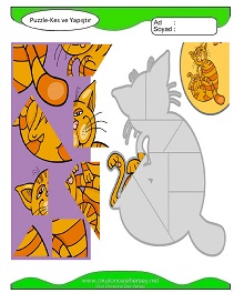 Puzzle Kes Yapıştır Çalışma Sayfaları